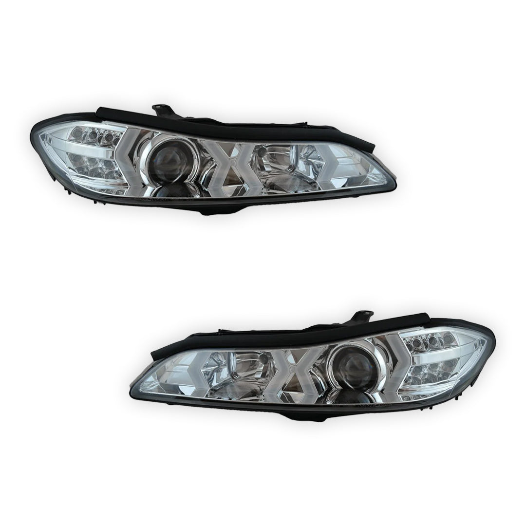 Nissan Silvia S15 (1999 - 2001) Crystal Clear LED 3D DRL Stripe Bar Projector With LED Indicators Headlights LH + RH