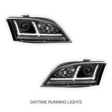 Audi TT 8J (2006 - 2014) HID Xenon Model Black 3D DRL LED Projector With Sequential Indicator Headlights LH + RH