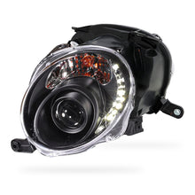 Fiat 500 / 500C (2008 - 2013) Black DRL Dual Beam Projector Headlights LH + RH