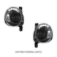 Fiat 500 / 500C (2008 - 2013) Black DRL Dual Beam Projector Headlights LH + RH