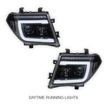 Nissan Pathfinder R51 (2005 - 2009) Black DRL Projector With LED Sequential Indicators Headlights LH + RH