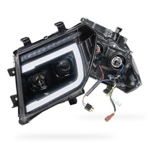 Nissan Navara D40 (2005 - 2014) Black DRL Projector With LED Sequential Indicators Headlights LH + RH