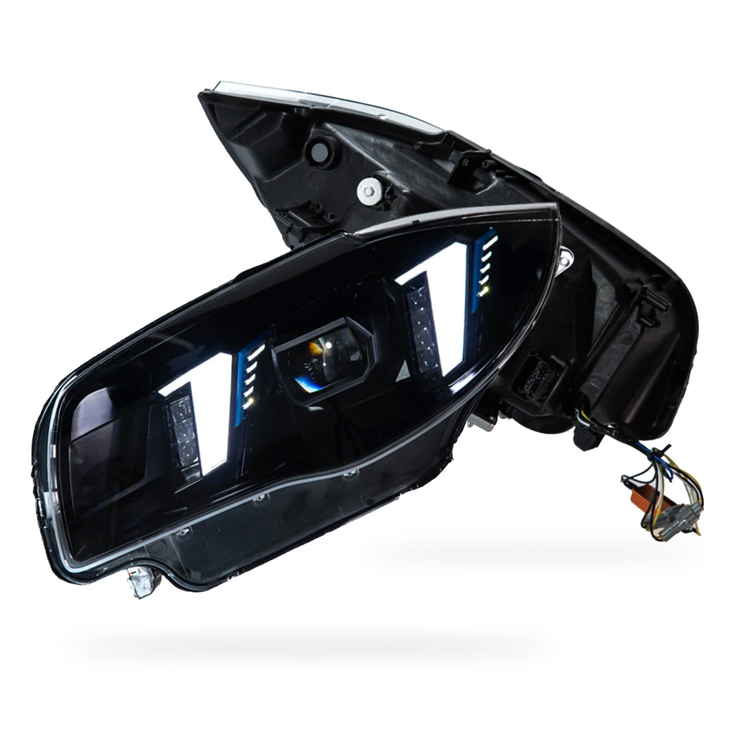 BMW 1 Series E81 / E87 / E82 / E88 / 1M (2004 - 2013) Black Full LED Headlights LH + RH