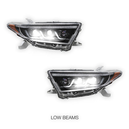 Toyota Highlander / Kluger XU40 (2011 - 2013) Sequential Black Full LED DRL Headlights LH + RH