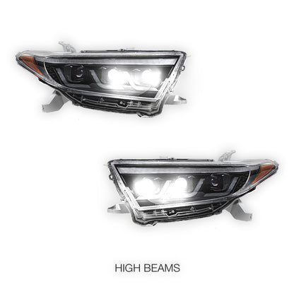 Toyota Highlander / Kluger XU40 (2011 - 2013) Sequential Black Full LED DRL Headlights LH + RH