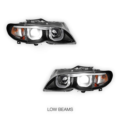 BMW 3 Series E46 Sedan / Wagon (2002 - 2005) Black Vision Projector Headlights LH + RH