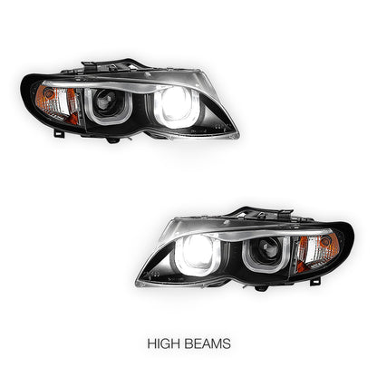BMW 3 Series E46 Sedan / Wagon (2002 - 2005) Black Vision Projector Headlights LH + RH