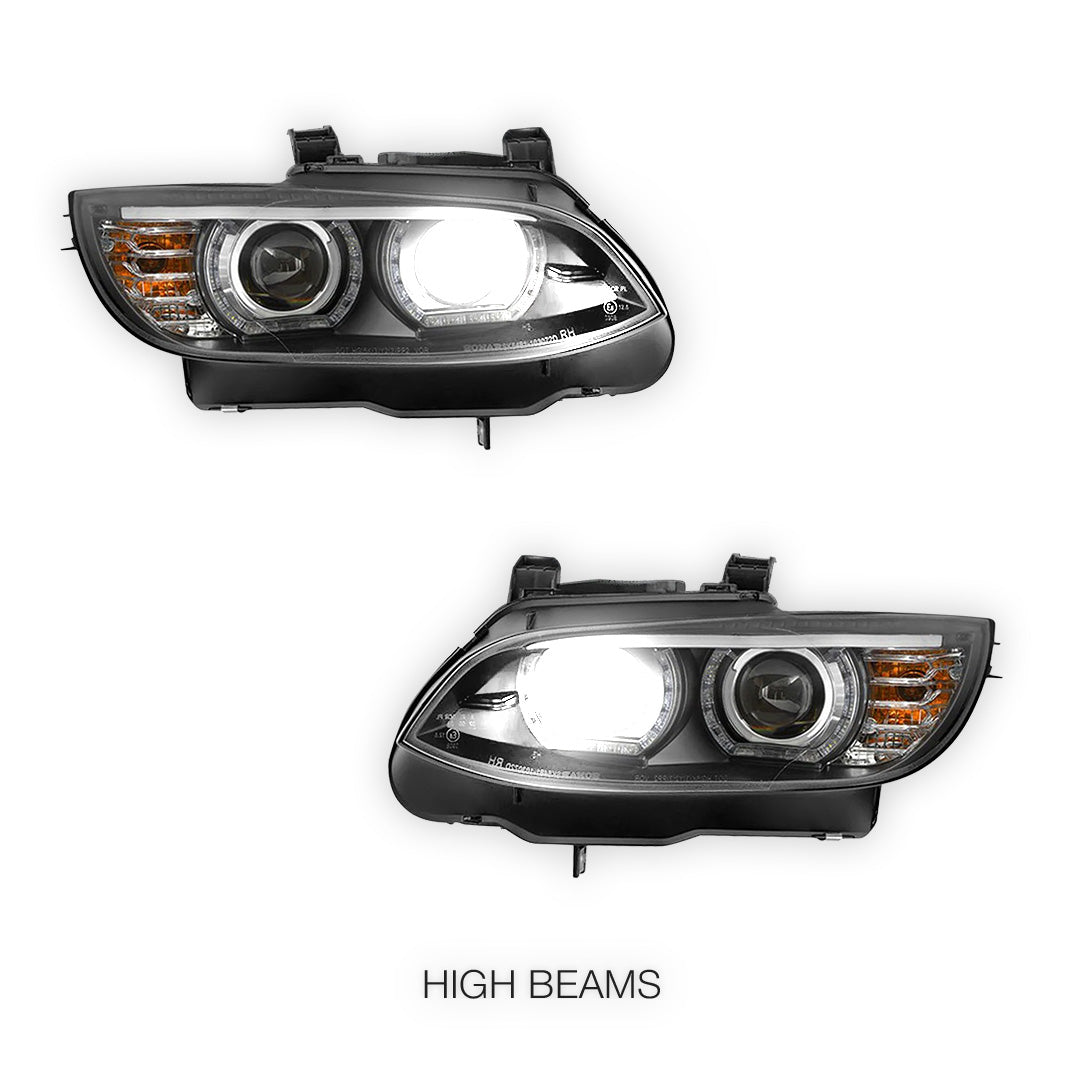 BMW 3 Series E90 / E92 / E93 Pre-LCI / M3 (2006 - 2009) M4 Style LED DRL Projector Headlights LH + RH