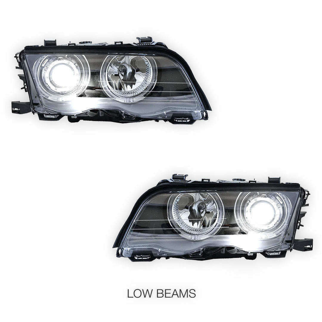 BMW 3 Series E46 LCI Facelift Sedan / Wagon (2002 - 2004) Projector Headlights LH + RH