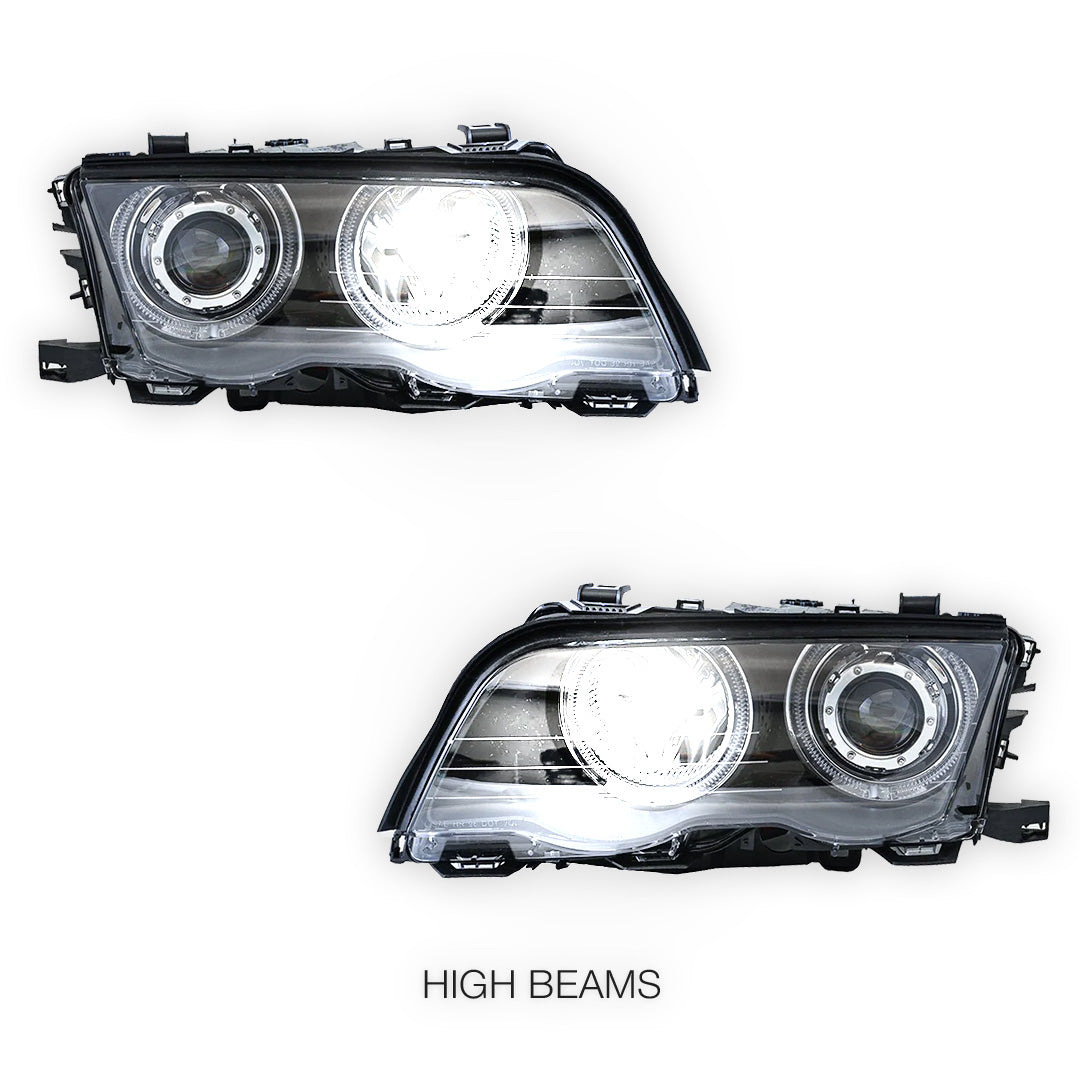 BMW 3 Series E46 LCI Facelift Sedan / Wagon (2002 - 2004) Projector Headlights LH + RH