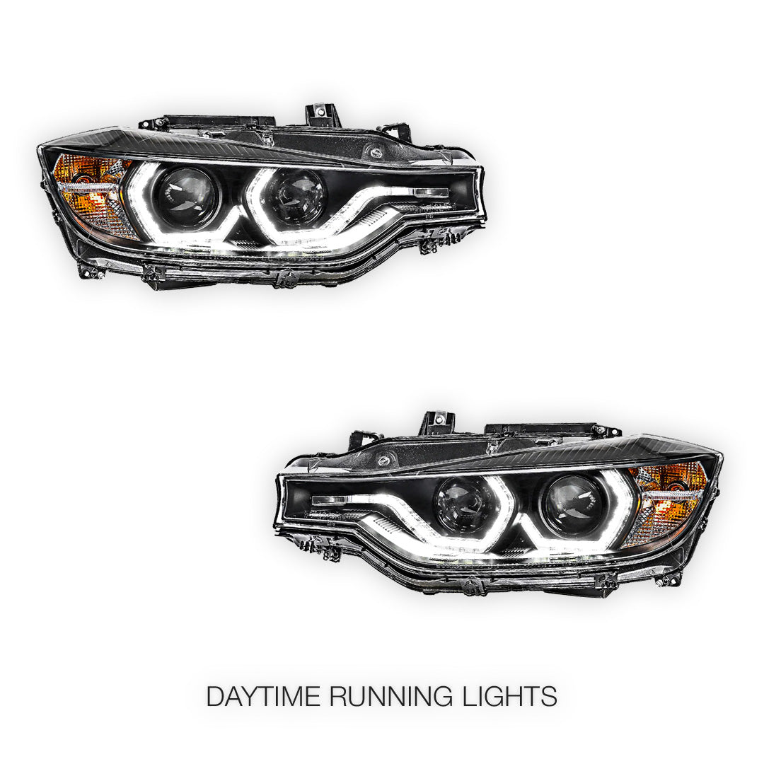BMW 3 Series F30 / F31 (2012 - 2015) M3 Style Real LED DRL Projector Headlights LH + RH