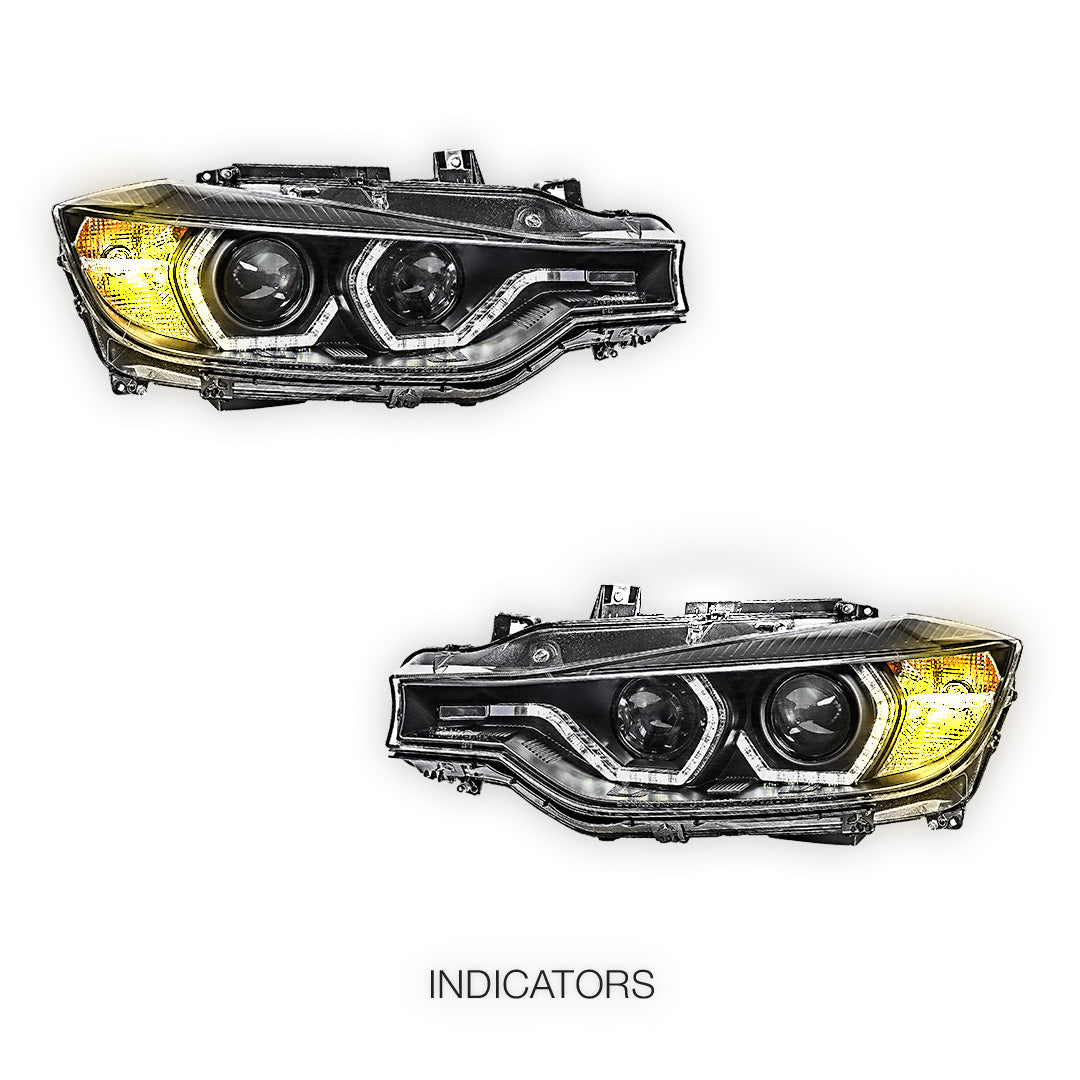 BMW 3 Series F30 / F31 (2012 - 2015) M3 Style Real LED DRL Projector Headlights LH + RH