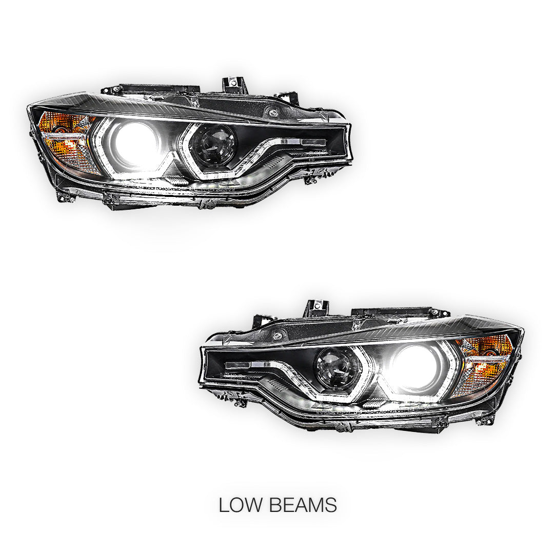 BMW 3 Series F30 / F31 (2012 - 2015) M3 Style Real LED DRL Projector Headlights LH + RH