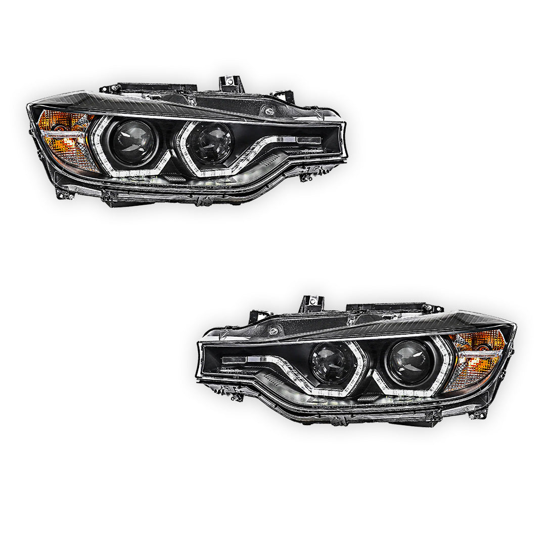 BMW 3 Series F30 / F31 (2012 - 2015) M3 Style Real LED DRL Projector Headlights LH + RH