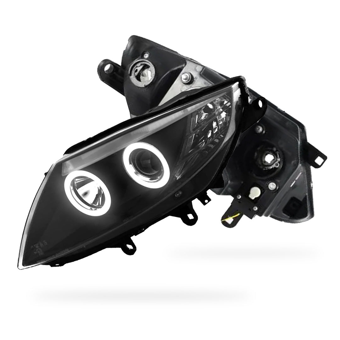 BMW Z4 E85 / E86 (2003 - 2008) Black CCFL Angel Eyes Projector Headlights LH + RH