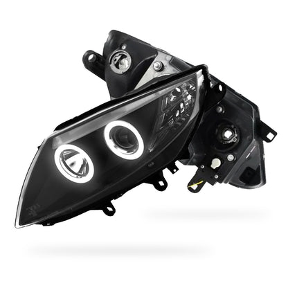 BMW Z4 E85 / E86 (2003 - 2008) Black CCFL Angel Eyes Projector Headlights LH + RH