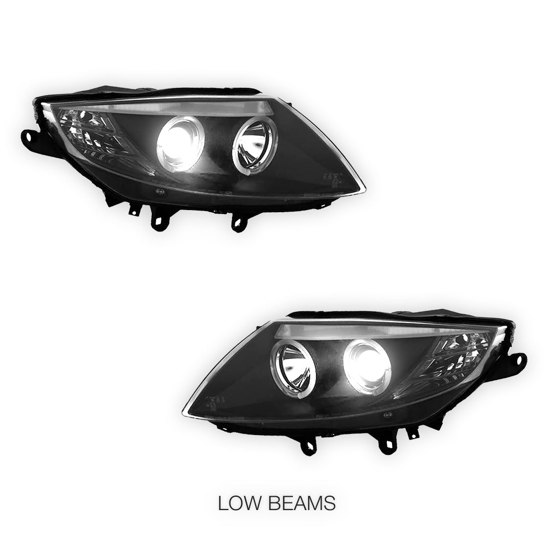 BMW Z4 E85 / E86 (2003 - 2008) Black CCFL Angel Eyes Projector Headlights LH + RH