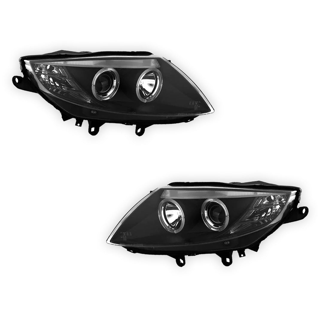 BMW Z4 E85 / E86 (2003 - 2008) Black CCFL Angel Eyes Projector Headlights LH + RH