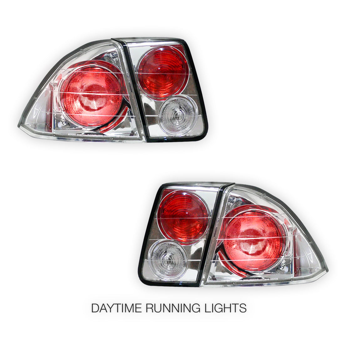 Honda Civic ES (2001 - 2003) Crystal Clear Altezza Tail Lights LH + RH