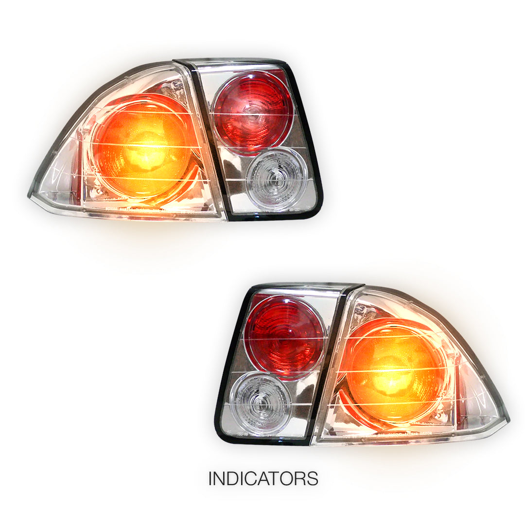 Honda Civic ES (2001 - 2003) Crystal Clear Altezza Tail Lights LH + RH