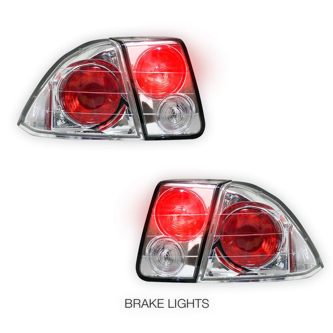 Honda Civic ES (2001 - 2003) Crystal Clear Altezza Tail Lights LH + RH