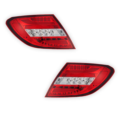Mercedes-Benz C-Class W204 (2007 - 2010) Sequential Clear Red Full LED Tail Lights LH + RH