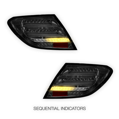 Mercedes-Benz C-Class W204 (2007 - 2011) Sequential Smoked Full LED Tail Lights LH + RH