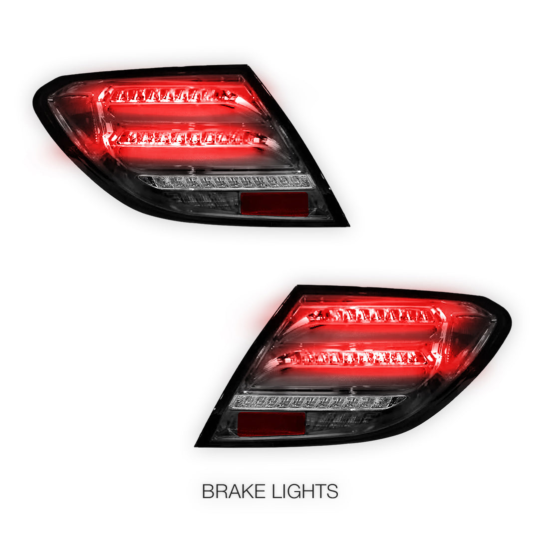 Mercedes-Benz C-Class W204 (2007 - 2011) Sequential Smoked Full LED Tail Lights LH + RH