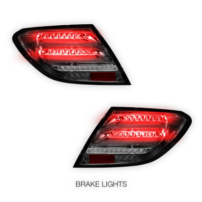 Mercedes-Benz C-Class W204 (2007 - 2011) Sequential Smoked Full LED Tail Lights LH + RH