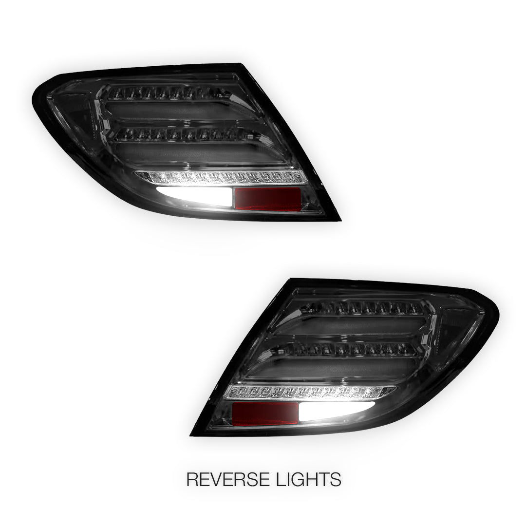 Mercedes-Benz C-Class W204 (2007 - 2011) Sequential Smoked Full LED Tail Lights LH + RH