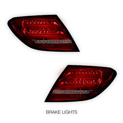 Mercedes-Benz C-Class W204 (2007 - 2011) Sequential Smoked Full LED Tail Lights LH + RH