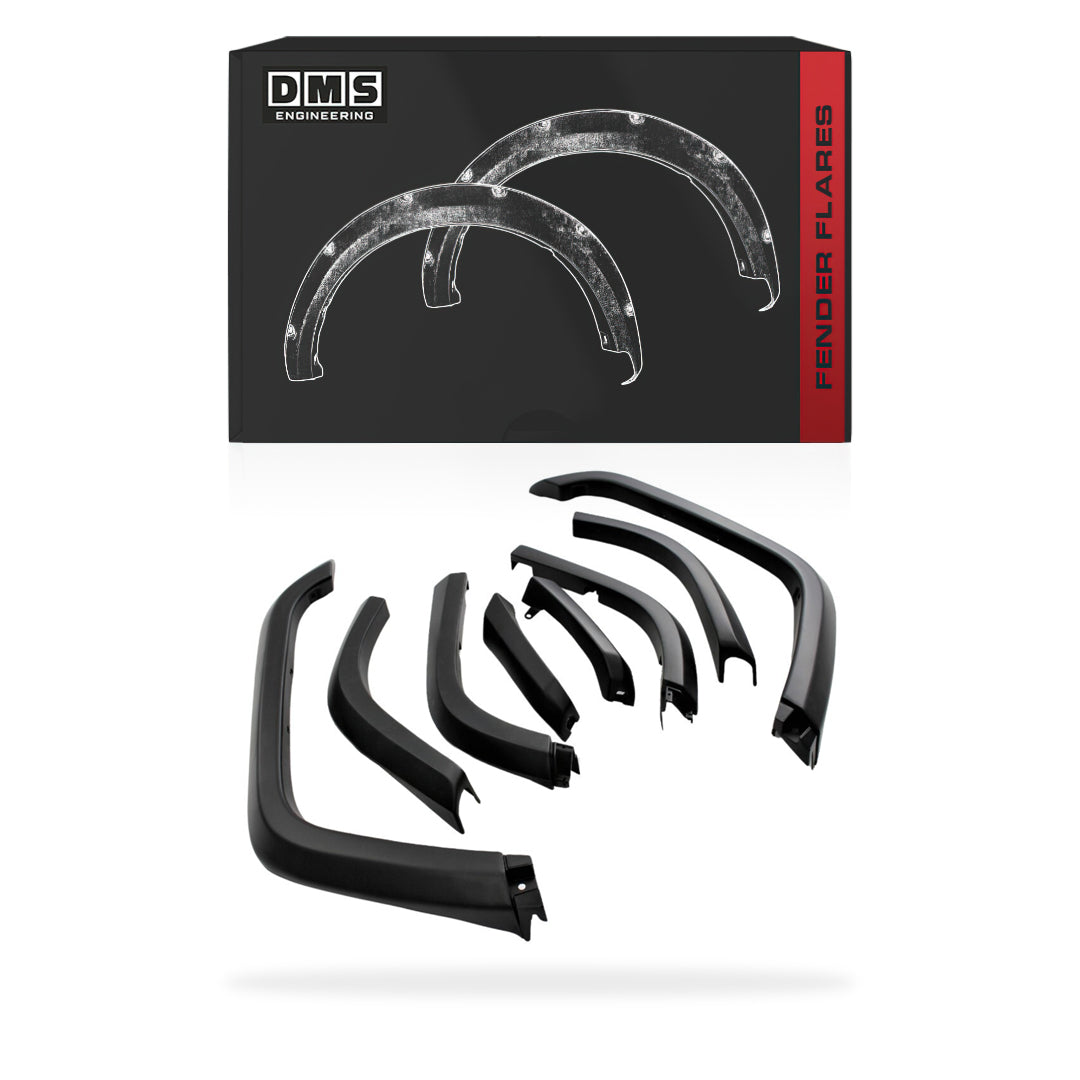 Toyota LandCruiser 76 Series (2007 - 2022) Matte Black OEM With Mudflaps Guard Flares