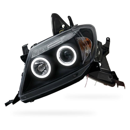 Toyota HiLux SR5 (2005 - 2010) Dual CCFL Halo Rings & LED Park Lights Clear Headlights LH + RH