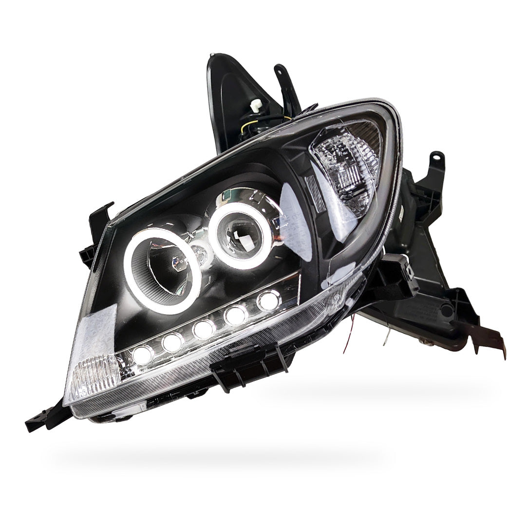 Toyota HiLux SR5 (2005 - 2010) Dual CCFL Halo Rings & LED Park Lights Clear Headlights LH + RH