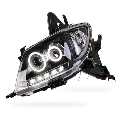 Toyota HiLux SR5 (2005 - 2010) Dual CCFL Halo Rings & LED Park Lights Clear Headlights LH + RH