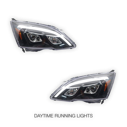 Honda CR-V RE (2007 - 2012) 3D LED DRL Projector Black Housing Headlights LH + RH