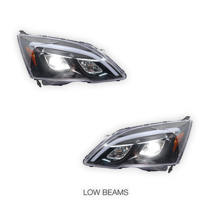 Honda CR-V RE (2007 - 2012) 3D LED DRL Projector Black Housing Headlights LH + RH