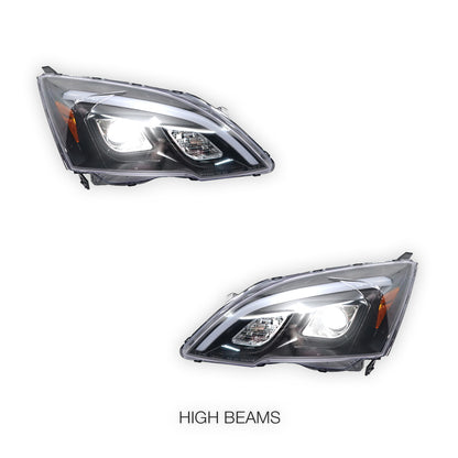 Honda CR-V RE (2007 - 2012) 3D LED DRL Projector Black Housing Headlights LH + RH