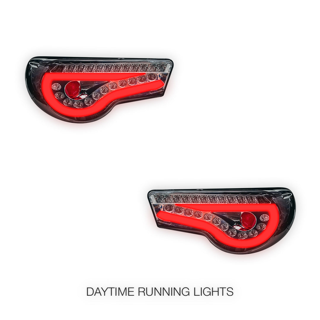 Subaru BRZ 1st Gen (2012 - 2021)  Smoked Full LED 3D Stripe Bar Tail Lights LH + RH