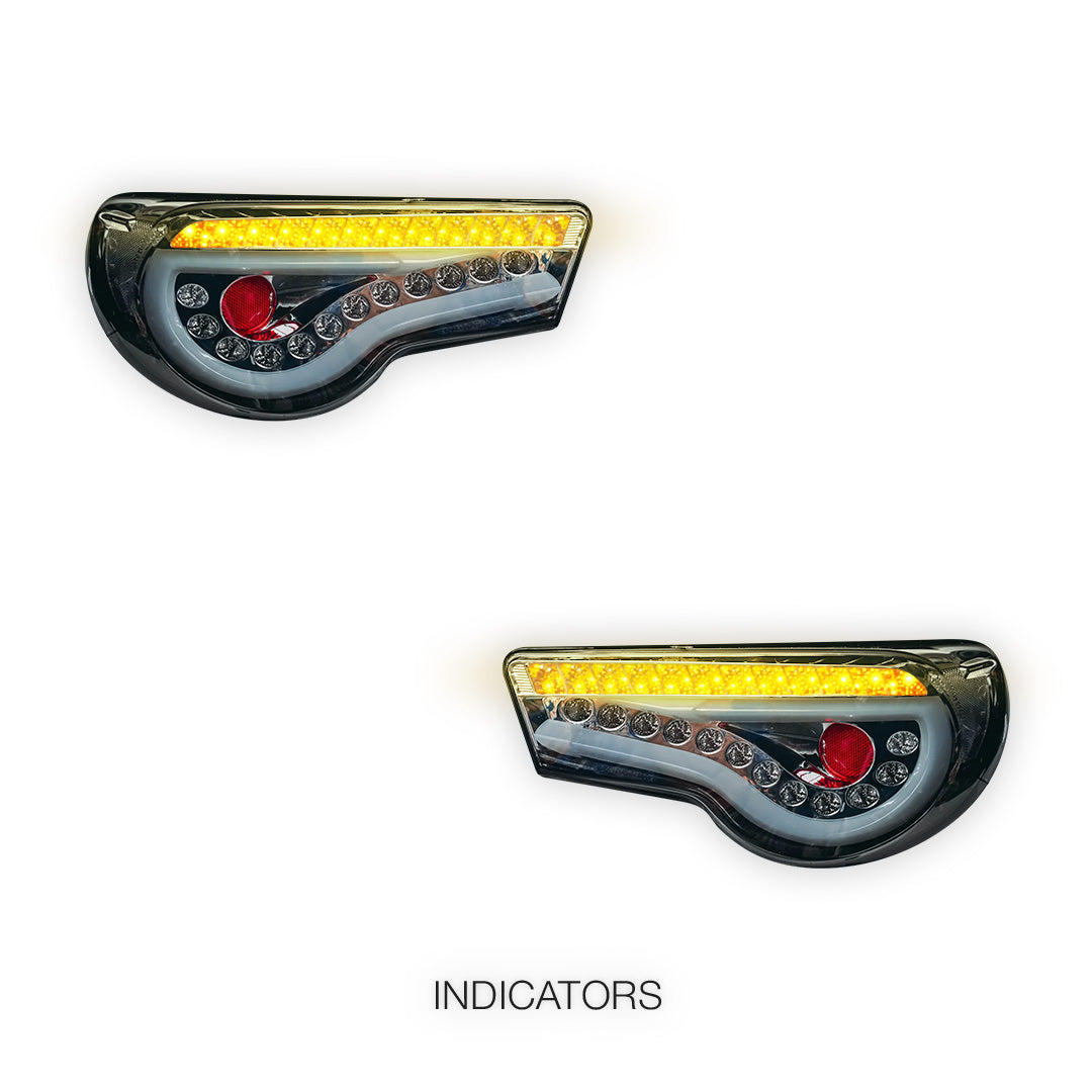 Subaru BRZ 1st Gen (2012 - 2021)  Smoked Full LED 3D Stripe Bar Tail Lights LH + RH