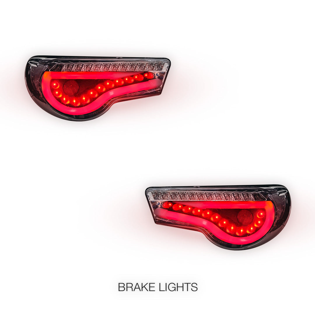 Subaru BRZ 1st Gen (2012 - 2021)  Smoked Full LED 3D Stripe Bar Tail Lights LH + RH