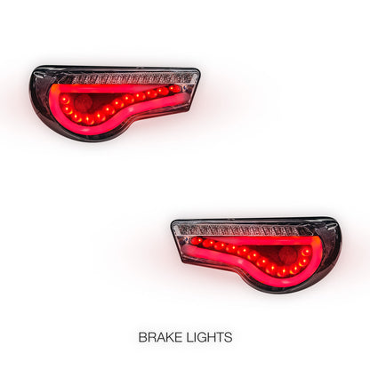 Subaru BRZ 1st Gen (2012 - 2021)  Smoked Full LED 3D Stripe Bar Tail Lights LH + RH