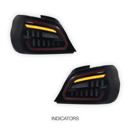 Subaru Impreza GD (2001 - 2007) Smoked Full LED with 3D Red Stripe Tail Lights LH + RH