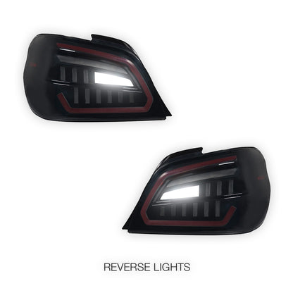 Subaru Impreza GD (2001 - 2007) Smoked Full LED with 3D Red Stripe Tail Lights LH + RH