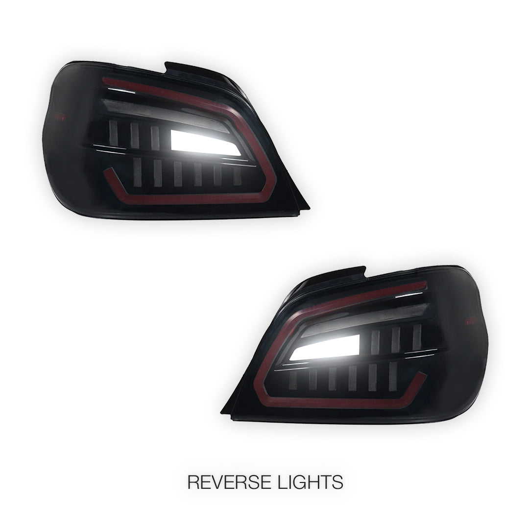 Subaru WRX GD (2001 - 2007) Smoked Full LED with 3D Red Stripe Tail Lights LH + RH