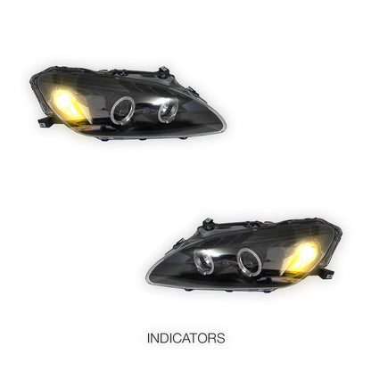 Honda S2000 AP2 (2004 - 2009) Black Angel Eyes Projector Headlights LH + RH