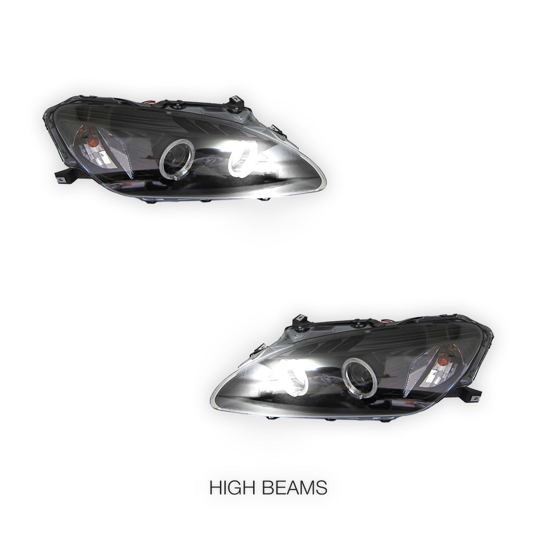 Honda S2000 AP2 (2004 - 2009) Black Angel Eyes Projector Headlights LH + RH