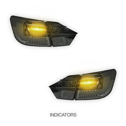 Toyota Aurion XV50 (2012 - 2017) Smoked Black Full LED Tail Lights LH + RH