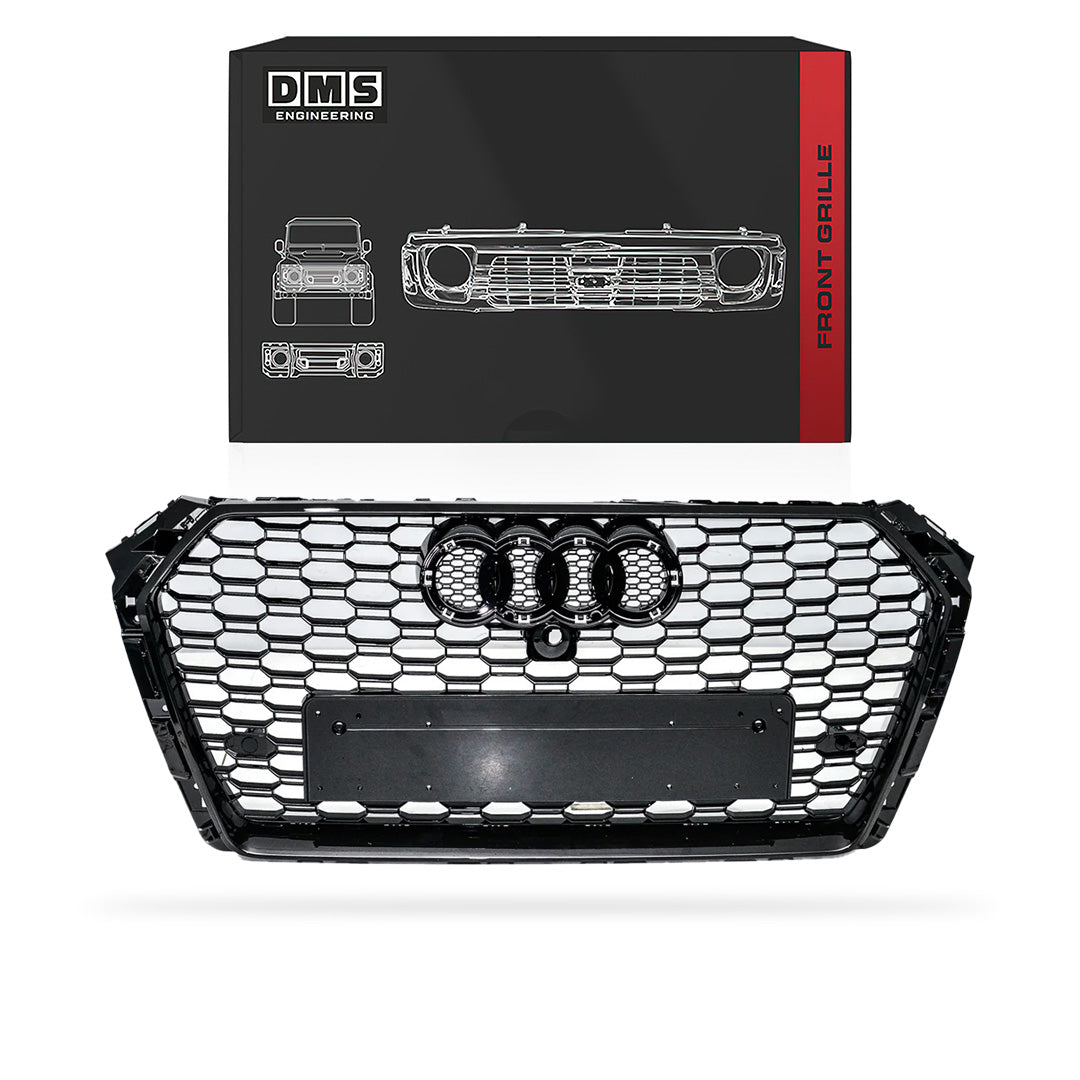 Audi A4 B9 (2016 - 2019) Gloss Black RS4 Style Front Bumper Bar Grille