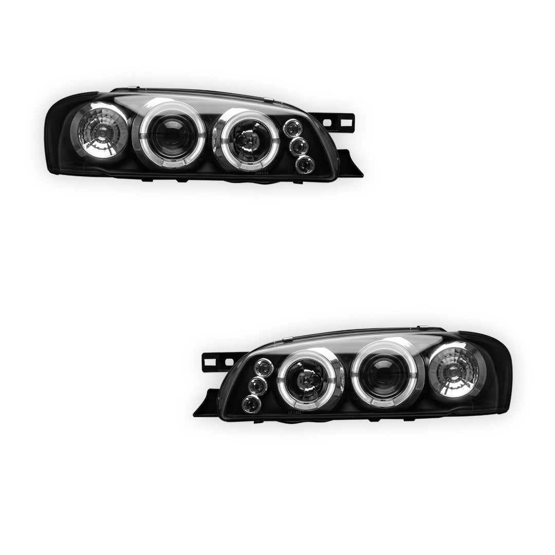 Subaru Impreza WRX GC8 / GF8 (1992 - 2000) Black Angel Eyes Projector Headlights LH + RH